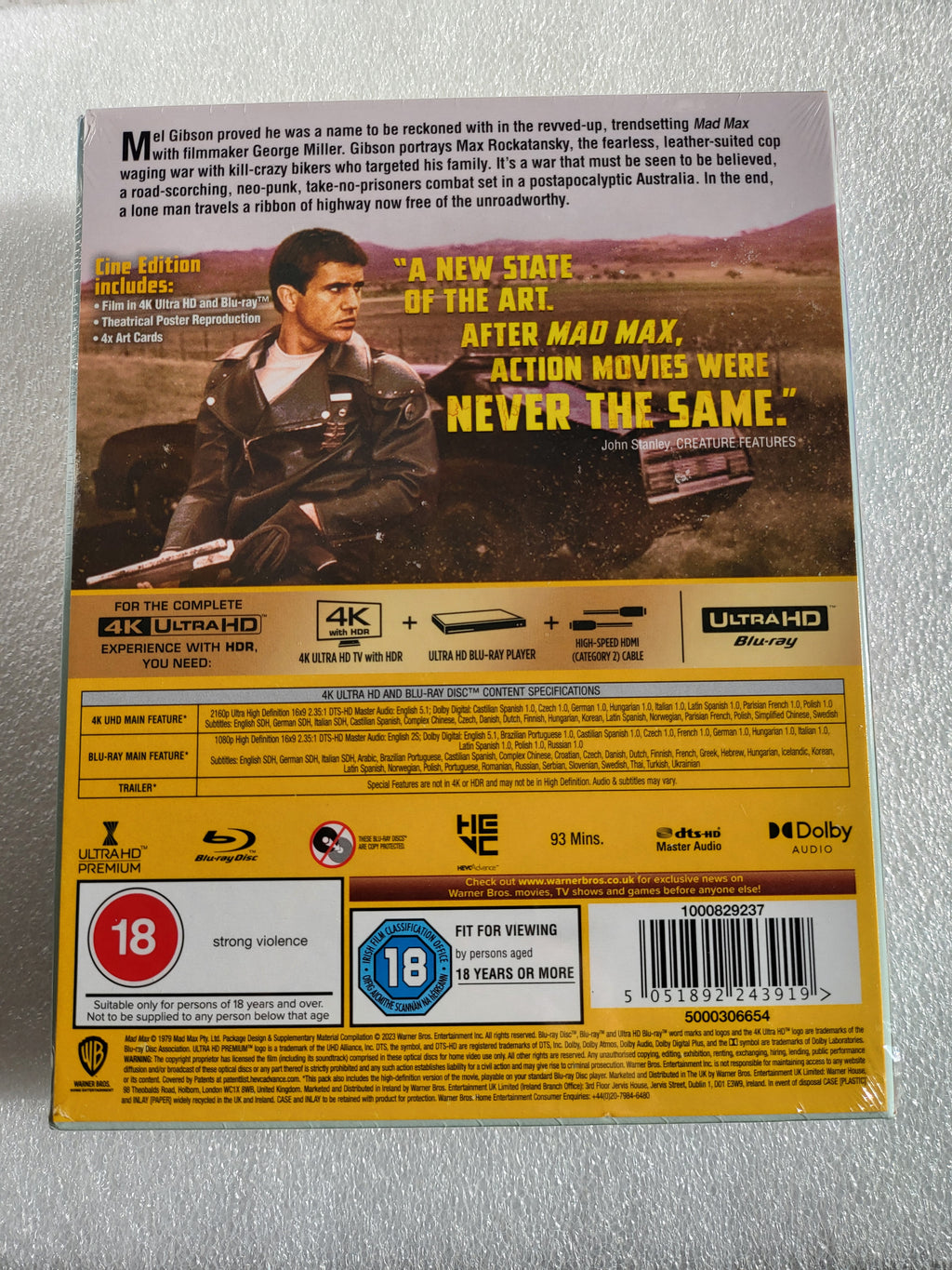 Mad Max 1979 4K/2D Cine Edition *Brand New Sealed*