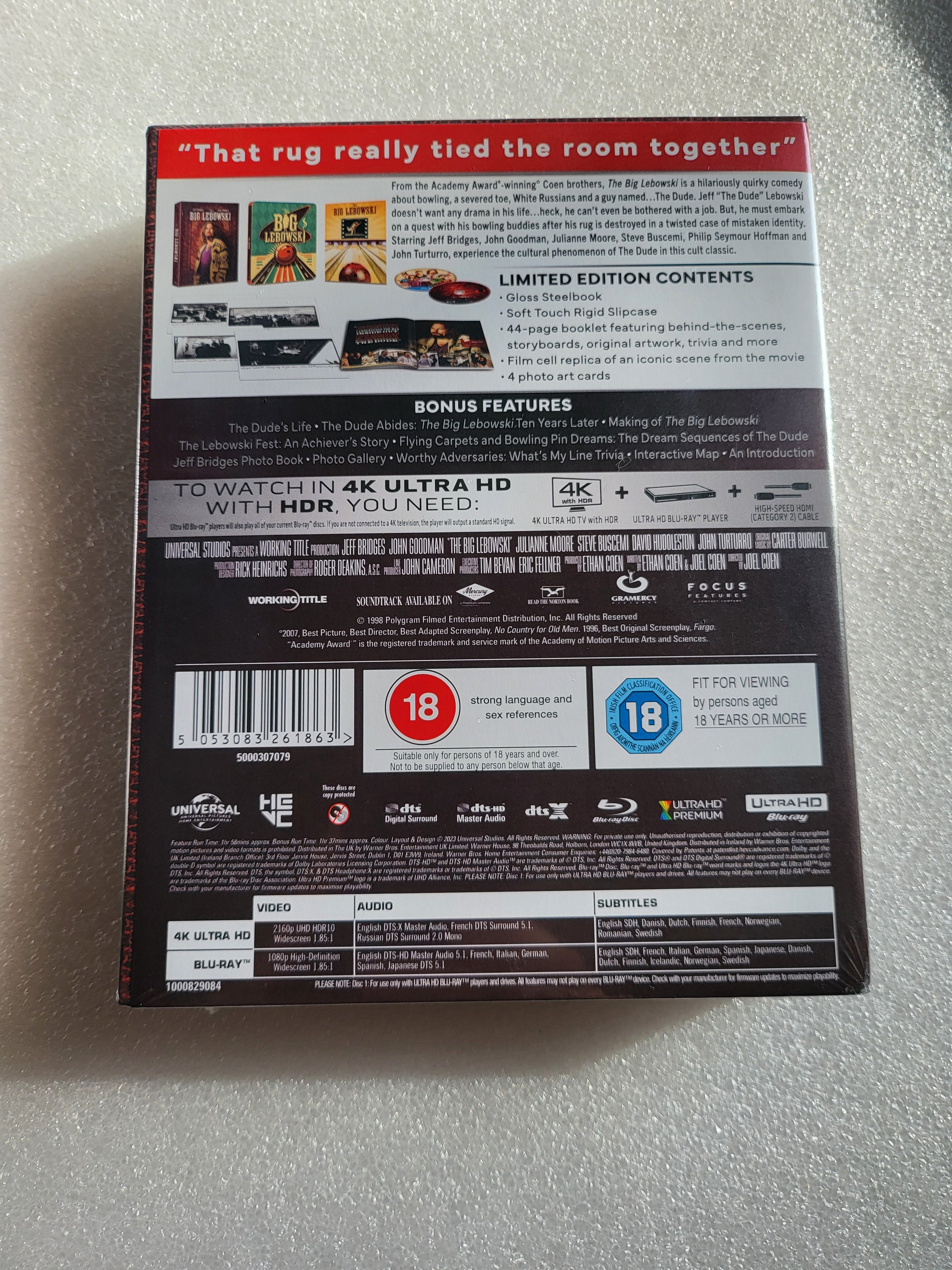 The Big Lebowski Steelbook Collector's Edition 25th Anniversary *Brand New Sealed*