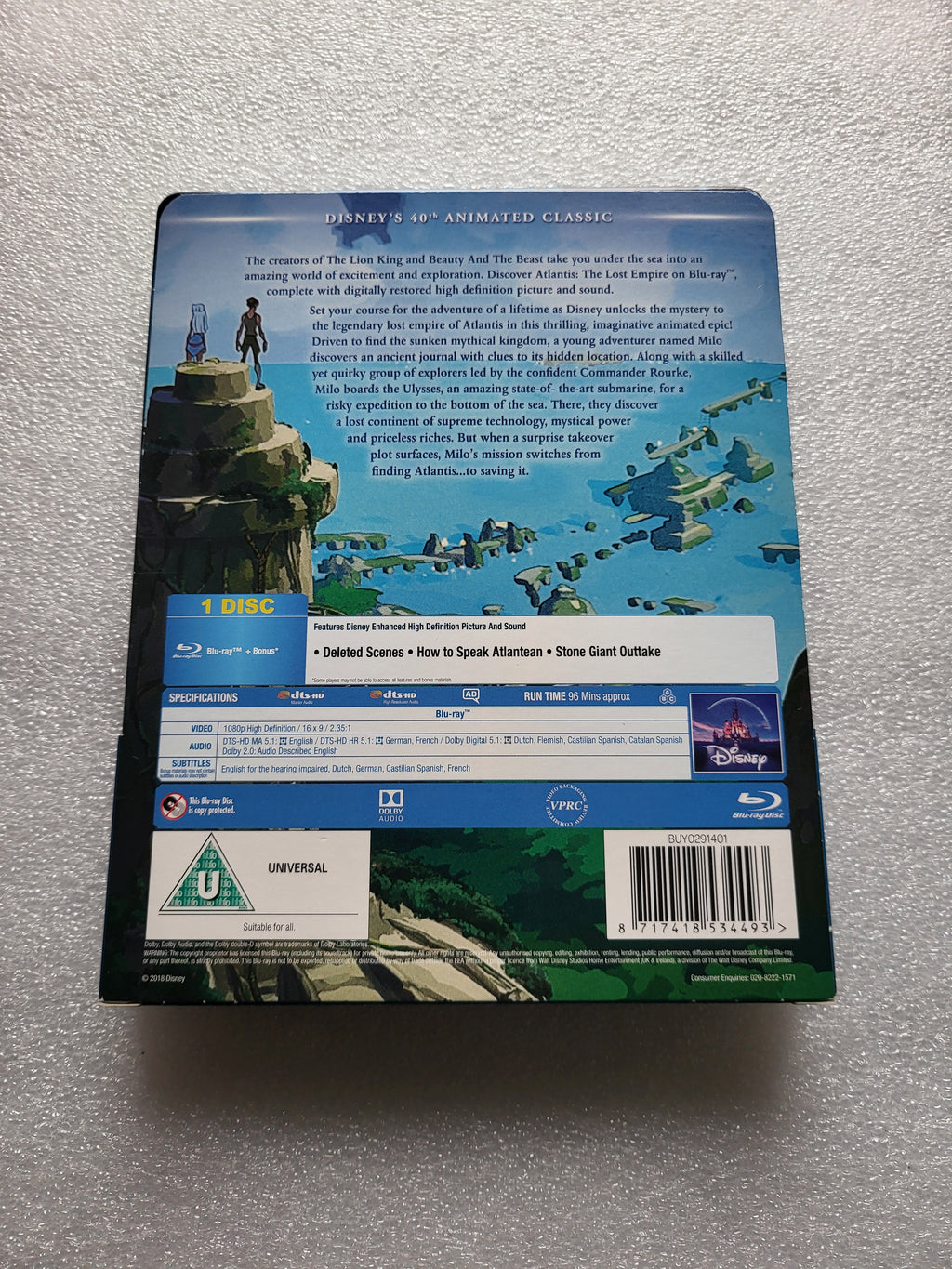 Disney's Atlantis The Lost Empire Zavvi Steelbook